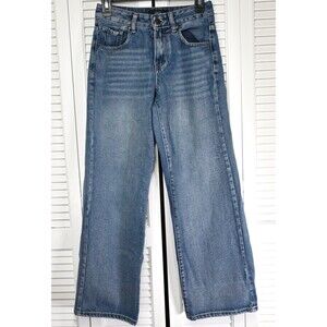 RISE SUPPLY CO Blue Denim High Waist Wide Leg Jeans Juniors Size 1